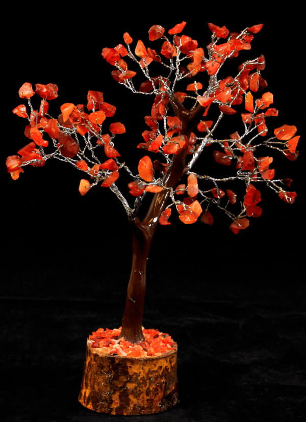 Cold River Mining - Wholesale Decorative Tabletop Object - Red Carnelian 160 Chip Gemstone Tree- Single Tree1