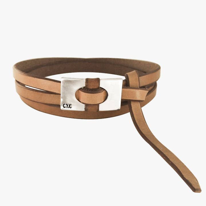 Cintura con fibbia in pelle conciata al vegetale argentata per la vendita all'ingrosso da parte di CXC