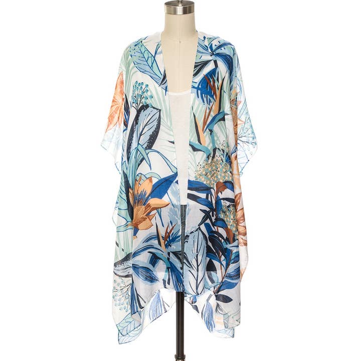 Floral Printed Light Weight Kimono Cardigan for wholesale by LA Jewelry Plaza