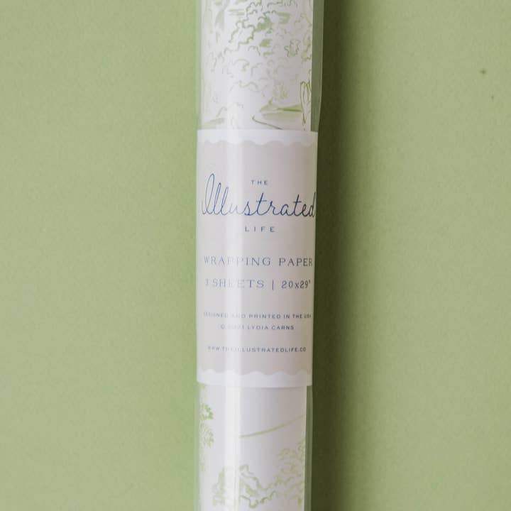 Nativity Toile Gift Wrap for wholesale by The Illustrated Life