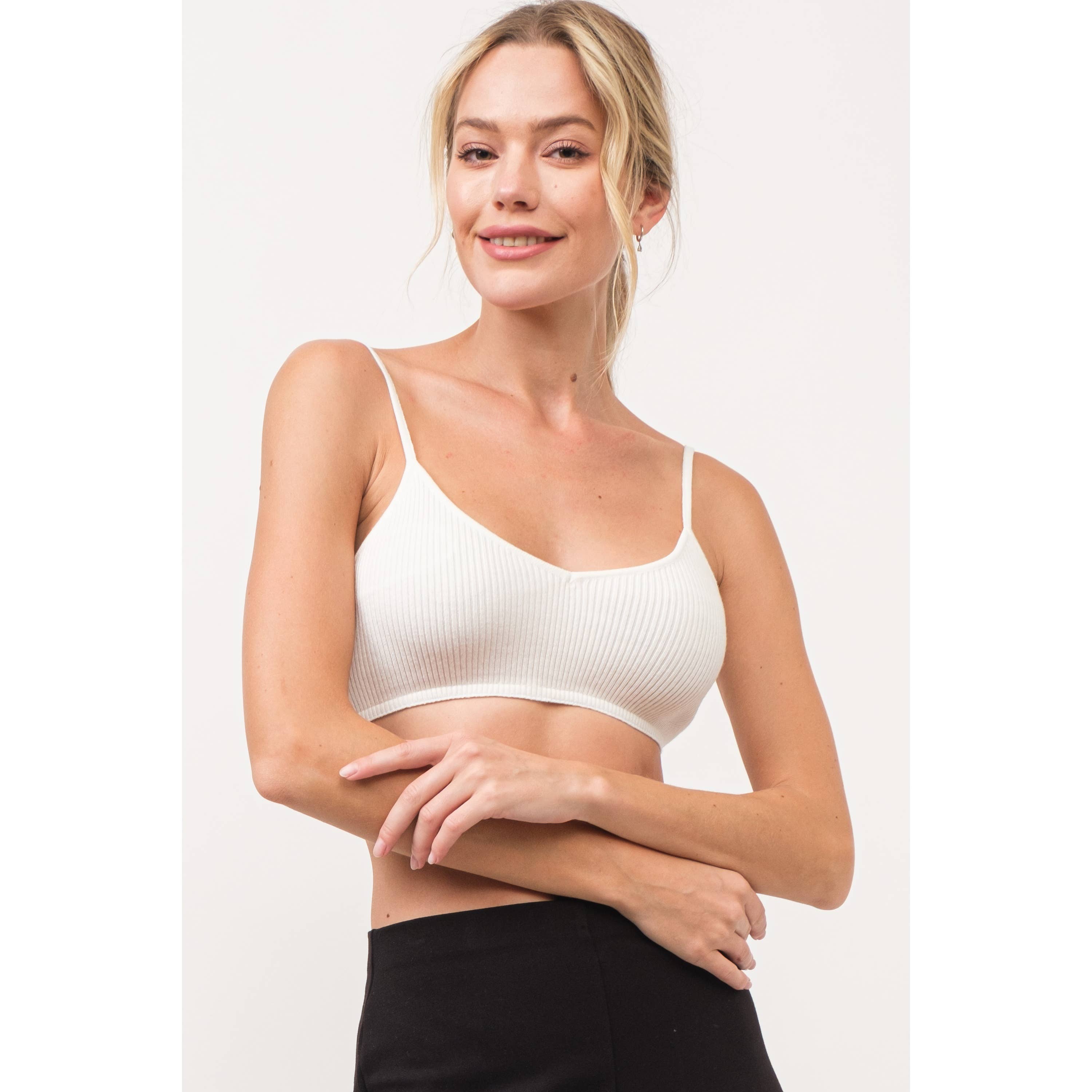 Hersy - Wholesale Knit Top - Women's - Ribbed Knit Bra Top-HT013814