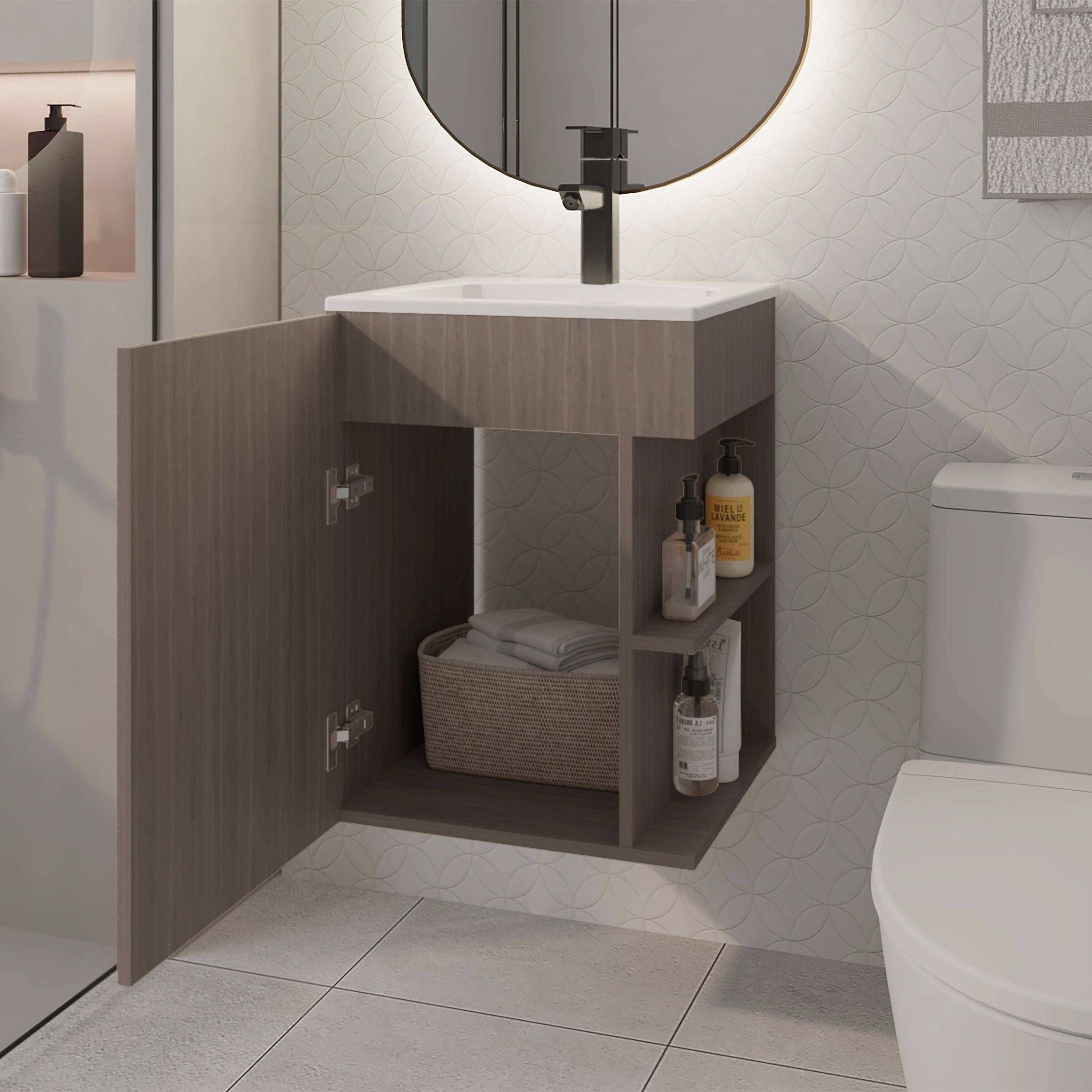 Depot E-Shop - Wholesale Cabinet - Froid Bathroom Vanity, 1 Door, 2 Shelves7