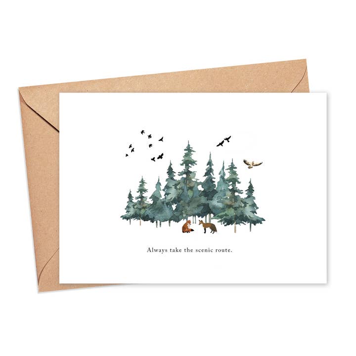 Always take the scenic route Blank Card for wholesale by Screech Owl Design