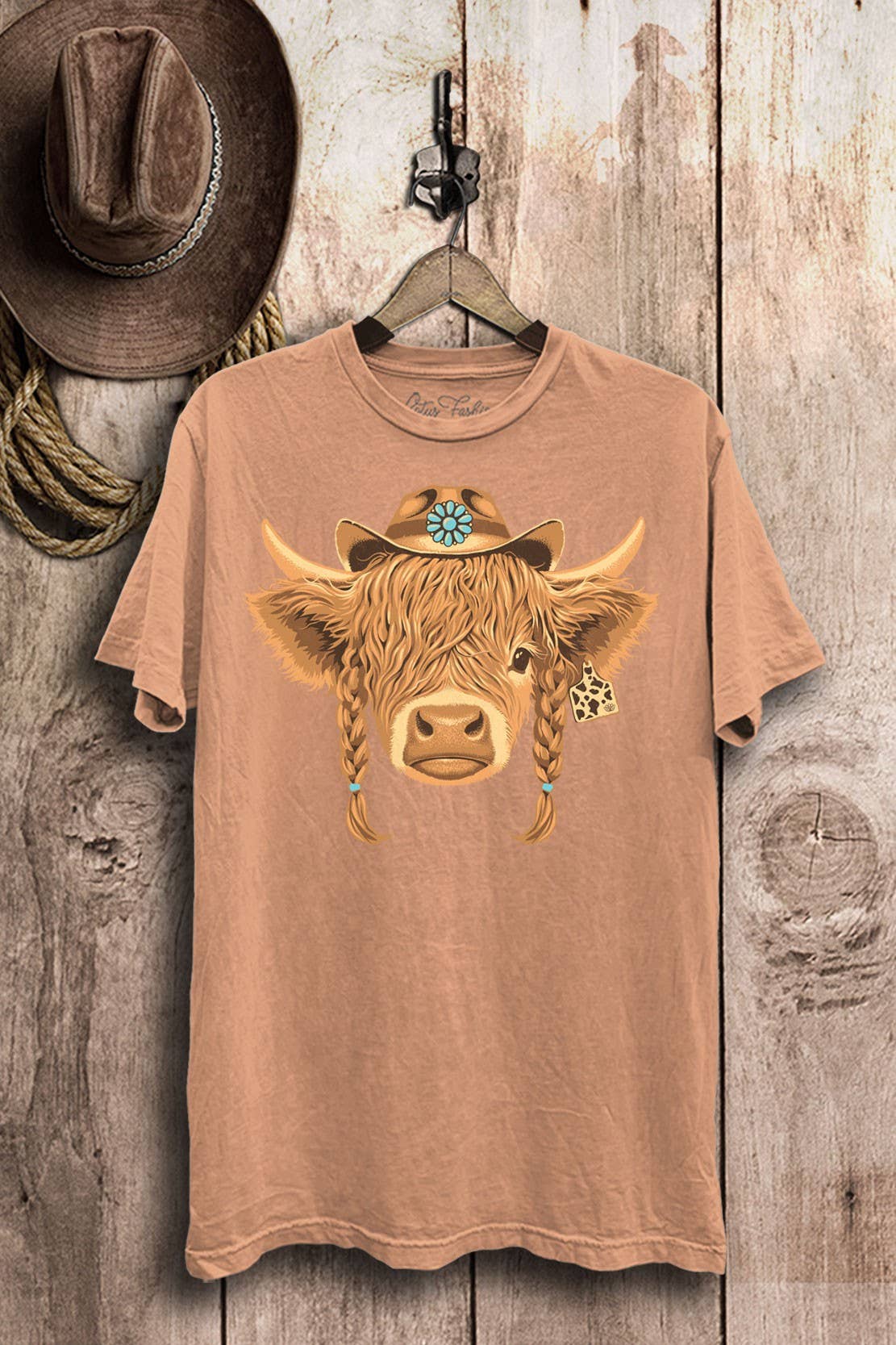 Lotus Fashion Collection - Wholesale Screen Printed T-Shirt - Women's - Highland Cow Graphic Top0