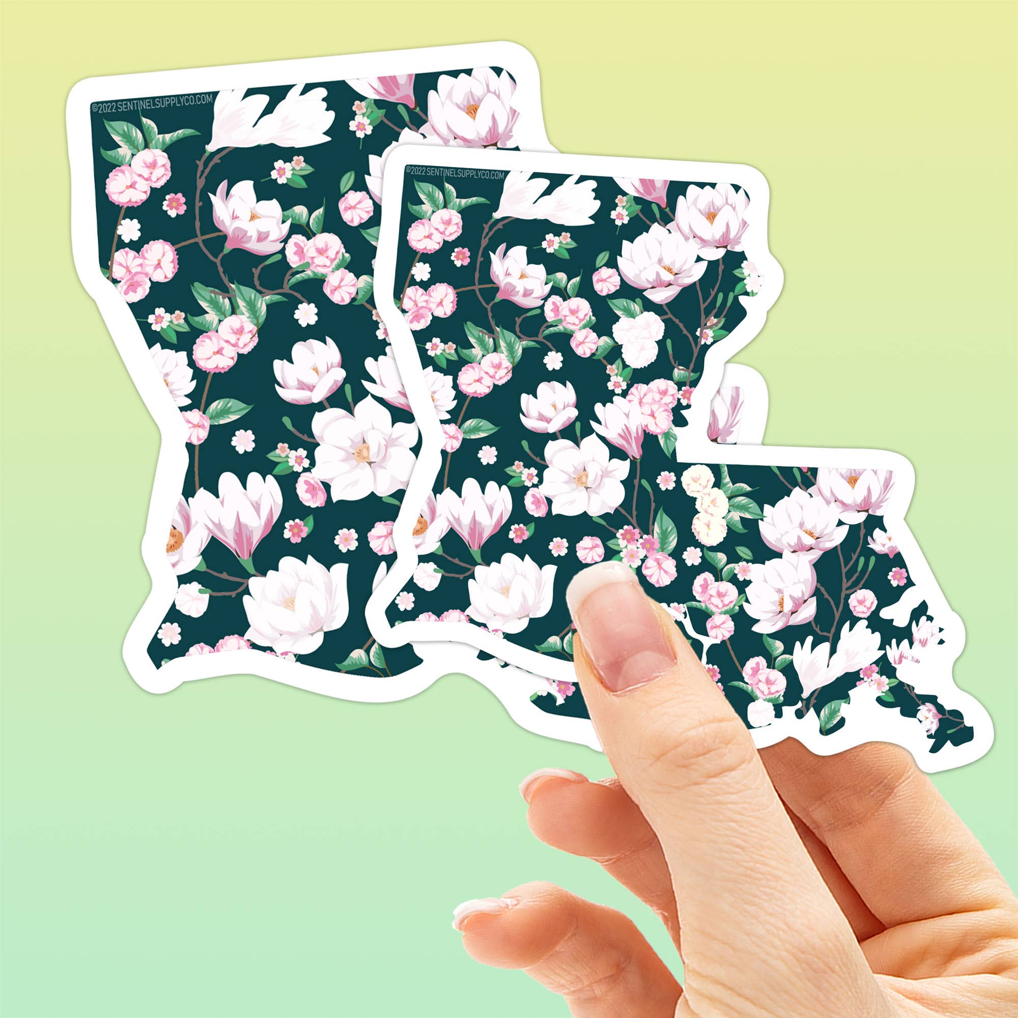 Sentinel Supply - Wholesale Sticker - Louisiana Magnolia Flower Sticker - Cute Southern Decals1