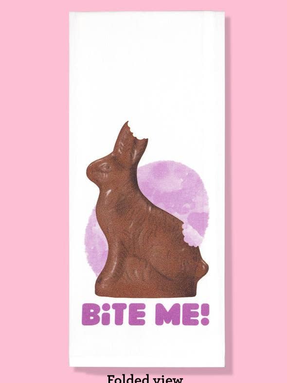 Bite Me - Torchon Chocolat Lapin pour la vente par Bad Grandma Designs