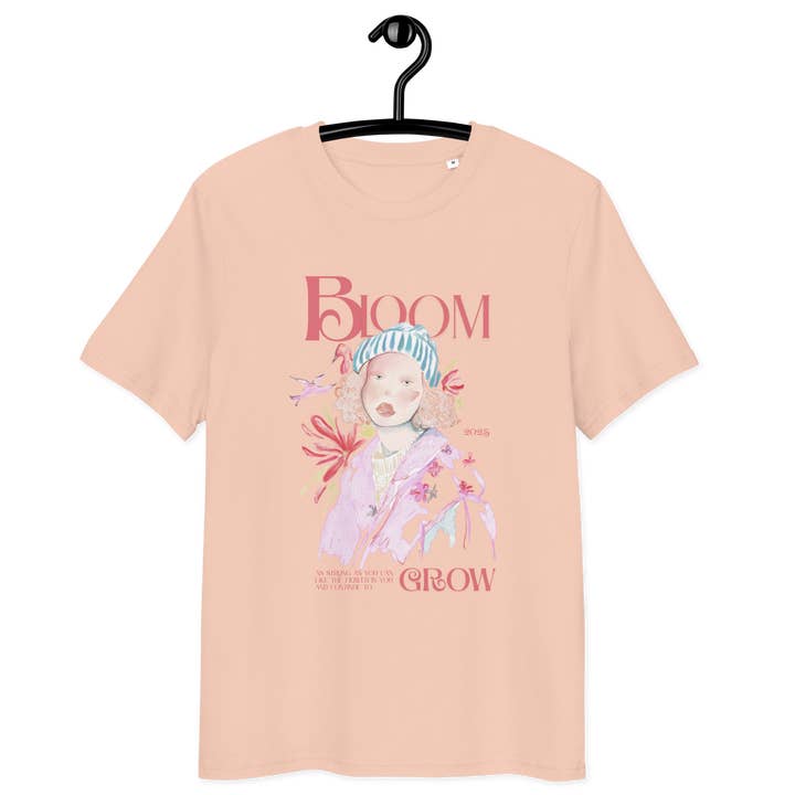 Unisex T-shirt i ekologisk bomull i persika för wholesale av MiniDei