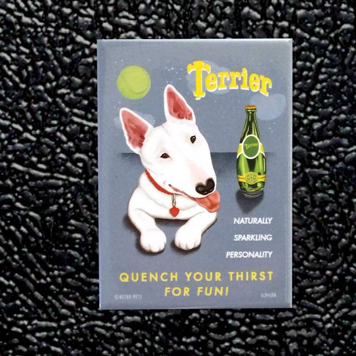Retro Pets - Vendita all'ingrosso Calamite - Magneti 4 pezzi 'Perrier Spoof' Bull Terrier3