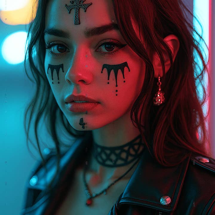 Perfect Pennywise Black Glitter Face Sticker for wholesale on Faire1