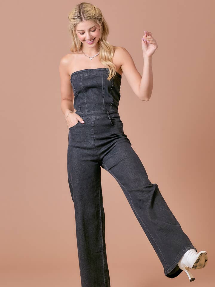 Macacão jeans por atacado de BABY PINK