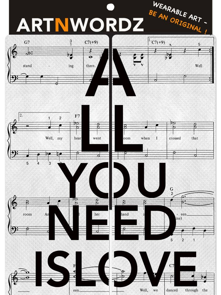 ALL YOU NEED IS LOVE MUSIC SOCKS for wholesale by ARTNWORDZ LLC