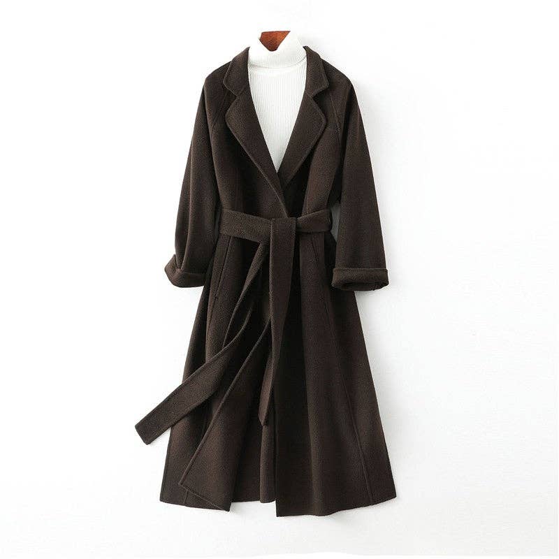 UZ Wholesale Store - Wholesale Coat – Women’s - Solid Color Double-Faced Cashmere Knee-Length Coat2