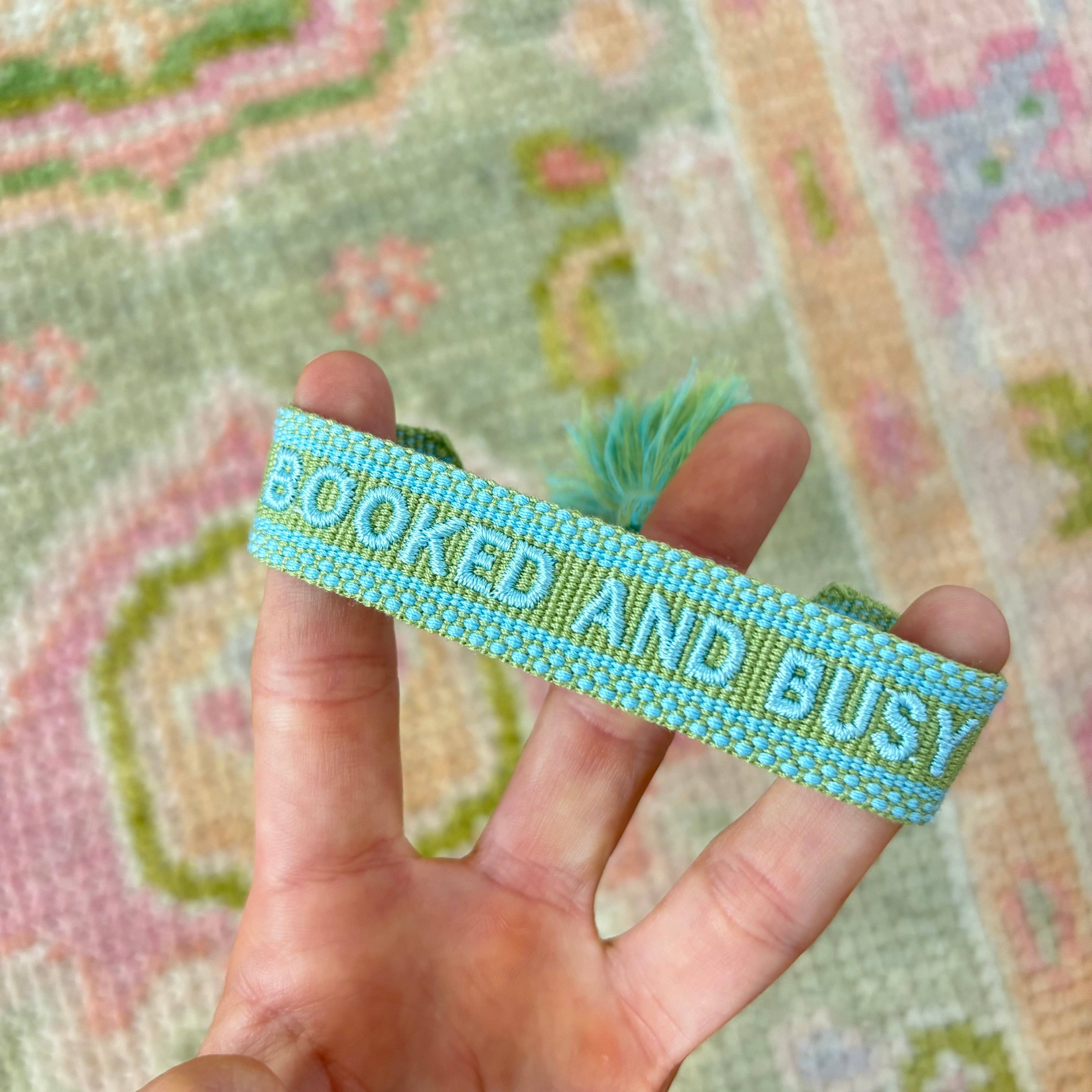 The Kenzie Collective – wholesale Woven/braided bracelet – Booked and busy embroidered  tassel bracelet3