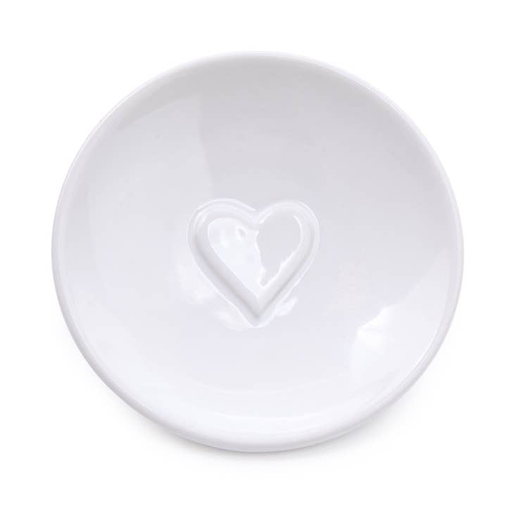 Bathroom Soap Dish Embossed Heart White 6PK for wholesale by Candlelight Products Ltd