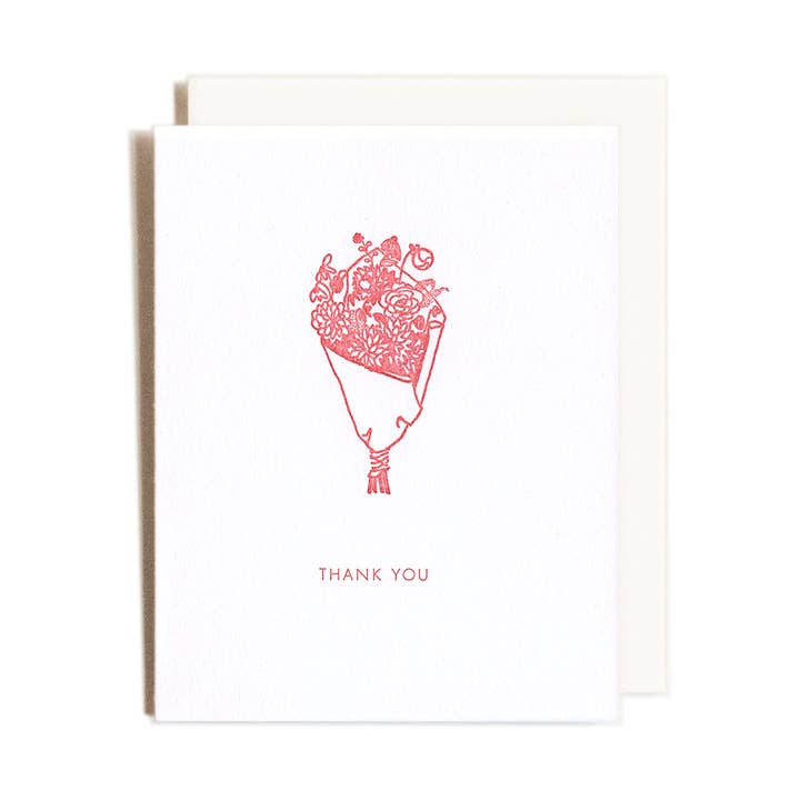 Dankeschön-Strauß | Letterpress-Karte für den Großhandel von Homework Letterpress Studio