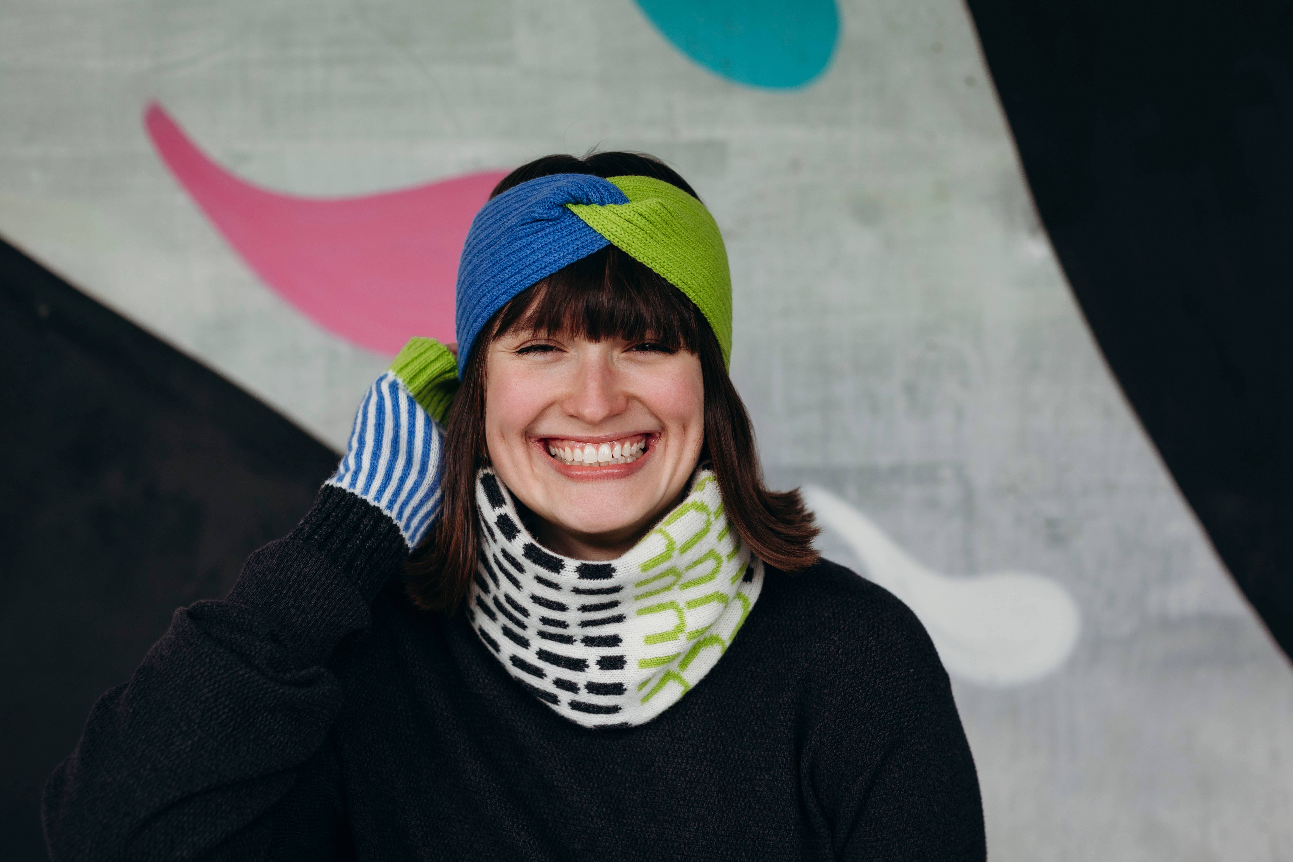 Candy Coated Accessories - Wholesale Scarf - Women's - Lambswool Neck Warmer Snood - Blue, Green, Charcoal & Ecru2