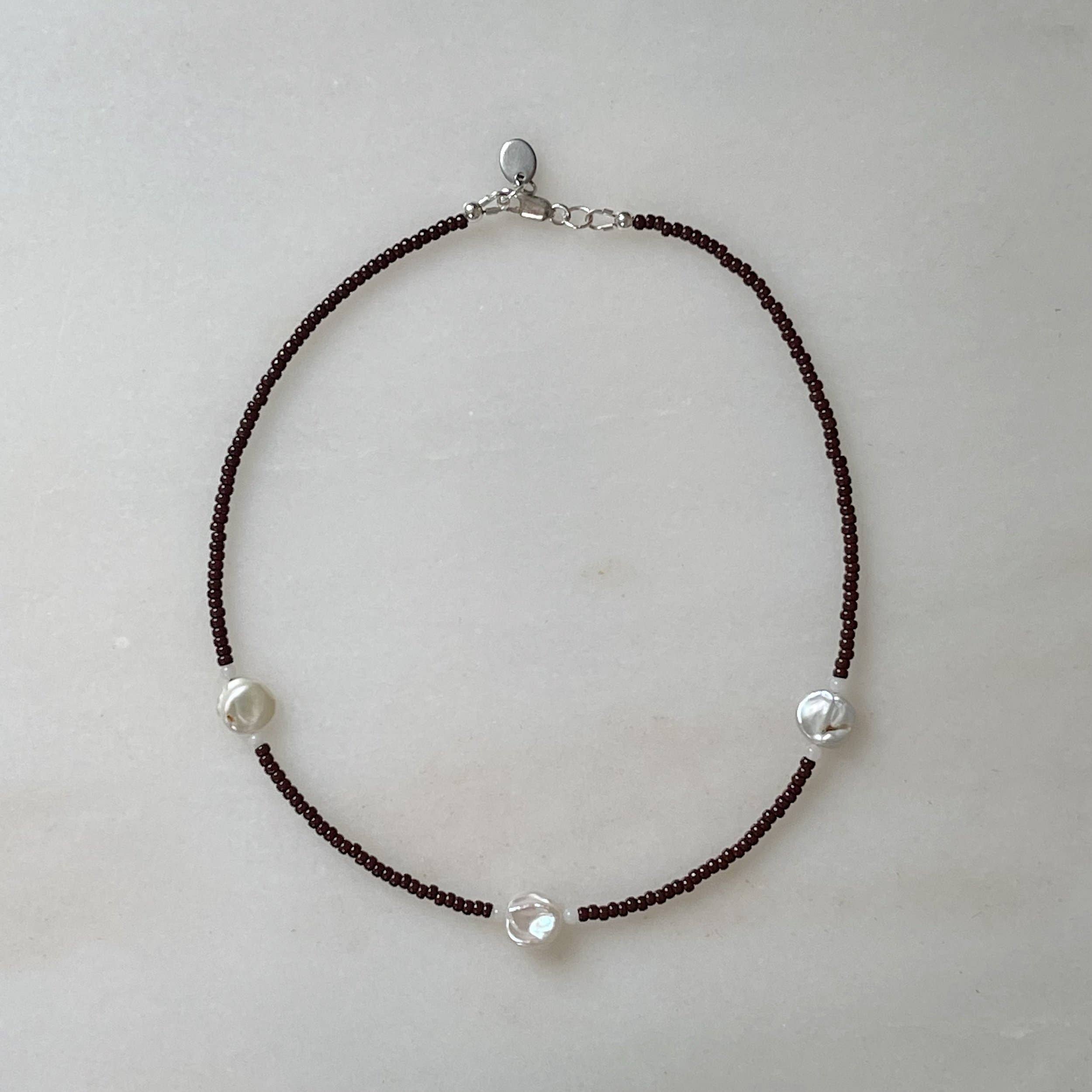 Sea + Pattern – wholesale Beaded/pearl necklace – Trio Necklace