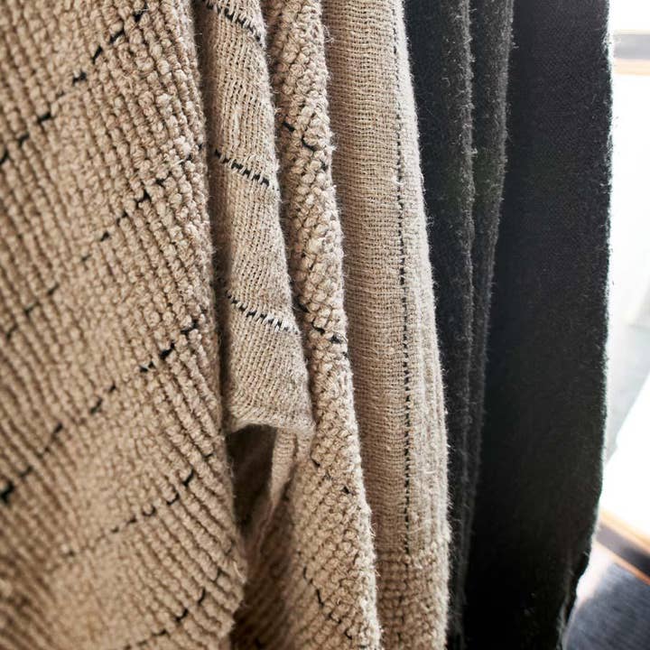Natural Black Mayla Oversized Throw - Natural/Black for wholesale on Faire