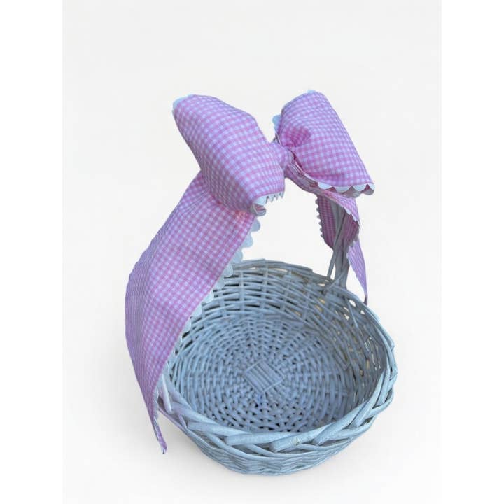 Noeud de panier en vichy personnalisé avec bordure pour la vente par THE ROYALTY COLLECTION