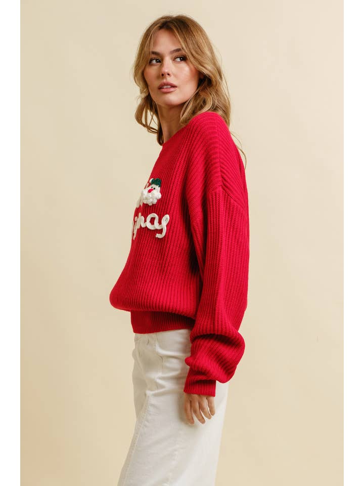 Cloud Ten - Wholesale Knit Sweater - Women's - CSW13483 - MERRY CHRISTMAS HOLIDAY SWEATER9