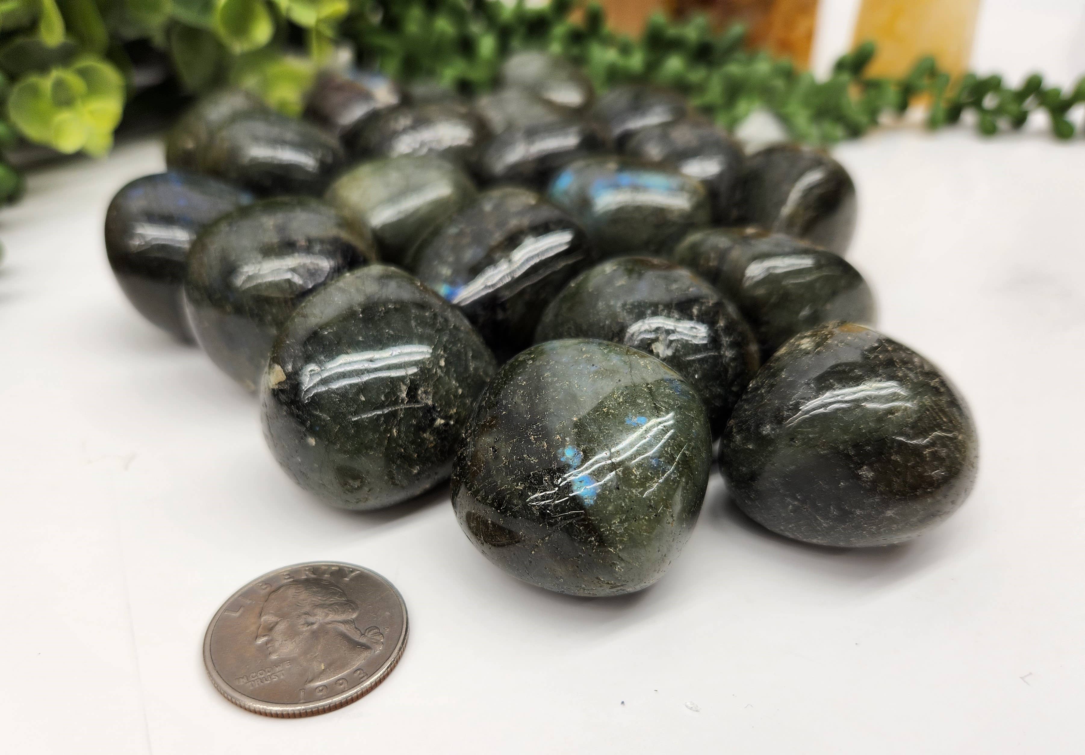 Meraki Gemstones - Wholesale Spiritual Stone/Crystal - Labradorite Tumbled Gemstone (1kg/2.2lbs) 30-35mm2