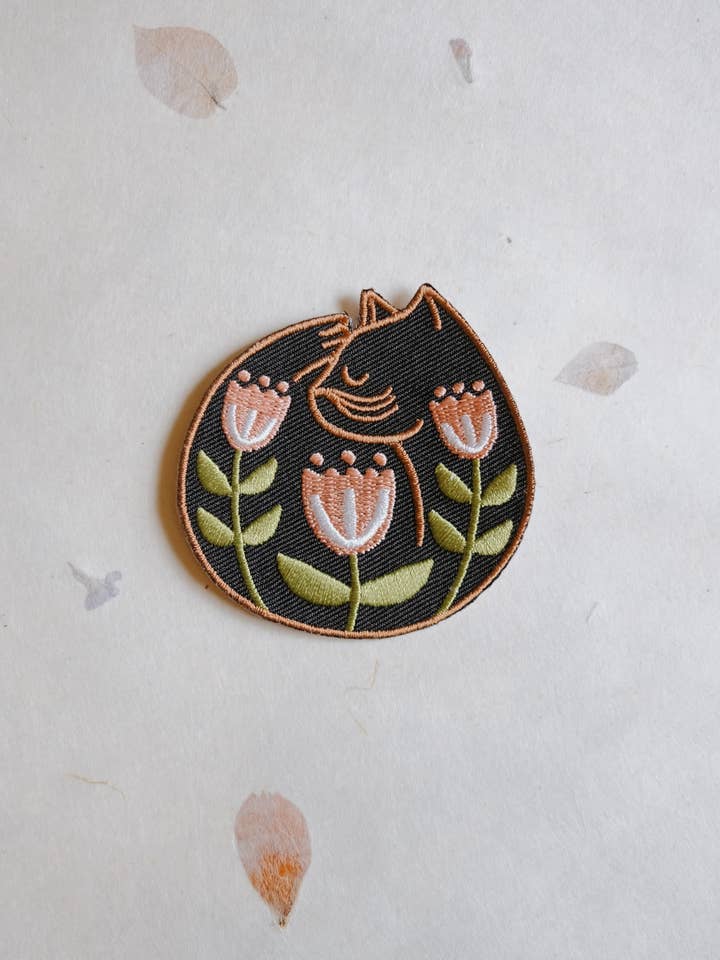 Cat Nap Iron-On Patch (New Size 2.5” x 2.5”) for wholesale by Justine Gilbuena