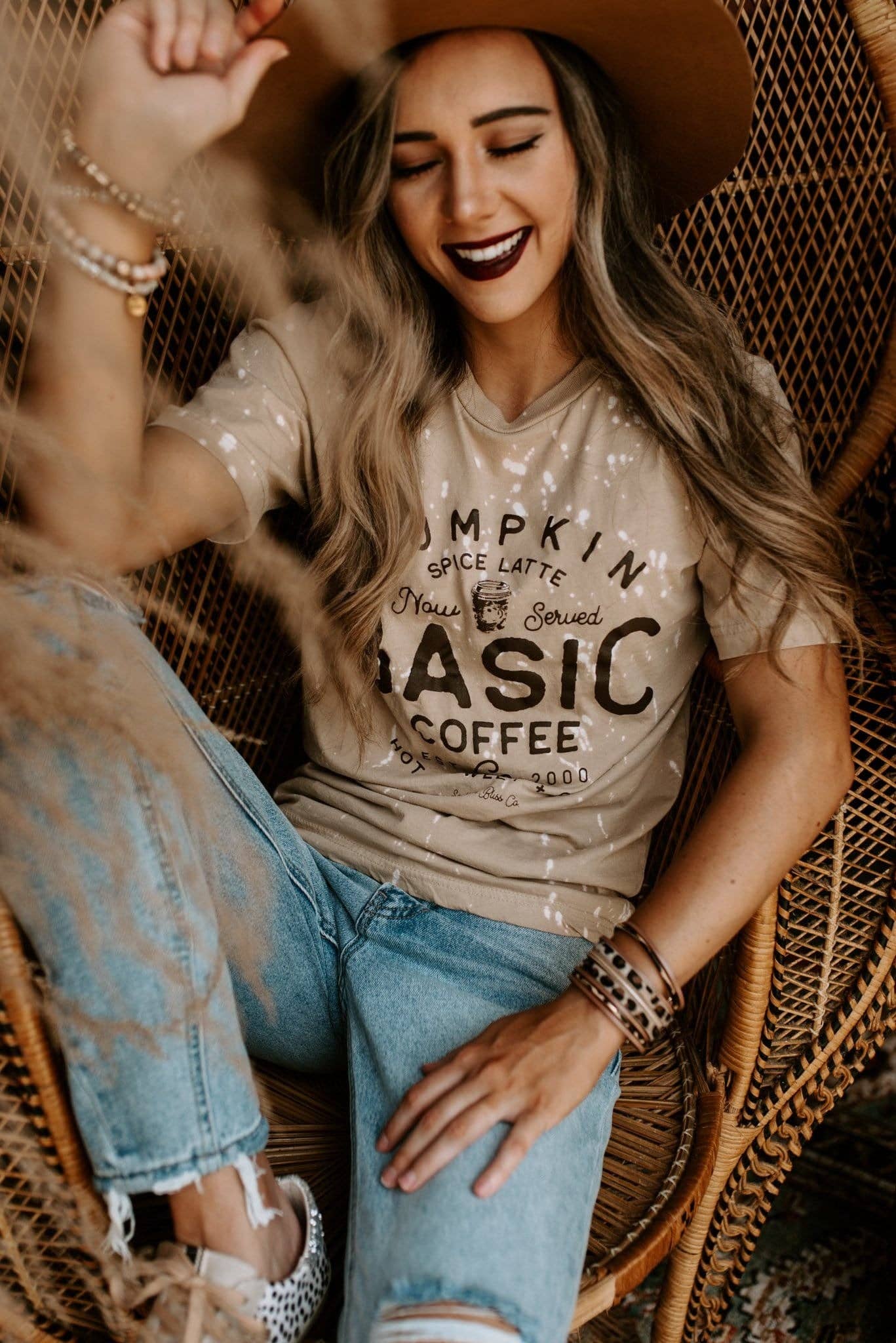 Southern Bliss Co. - Wholesale Screen Printed T-Shirt - Women's - Basic Coffee Co Bleached Tee1
