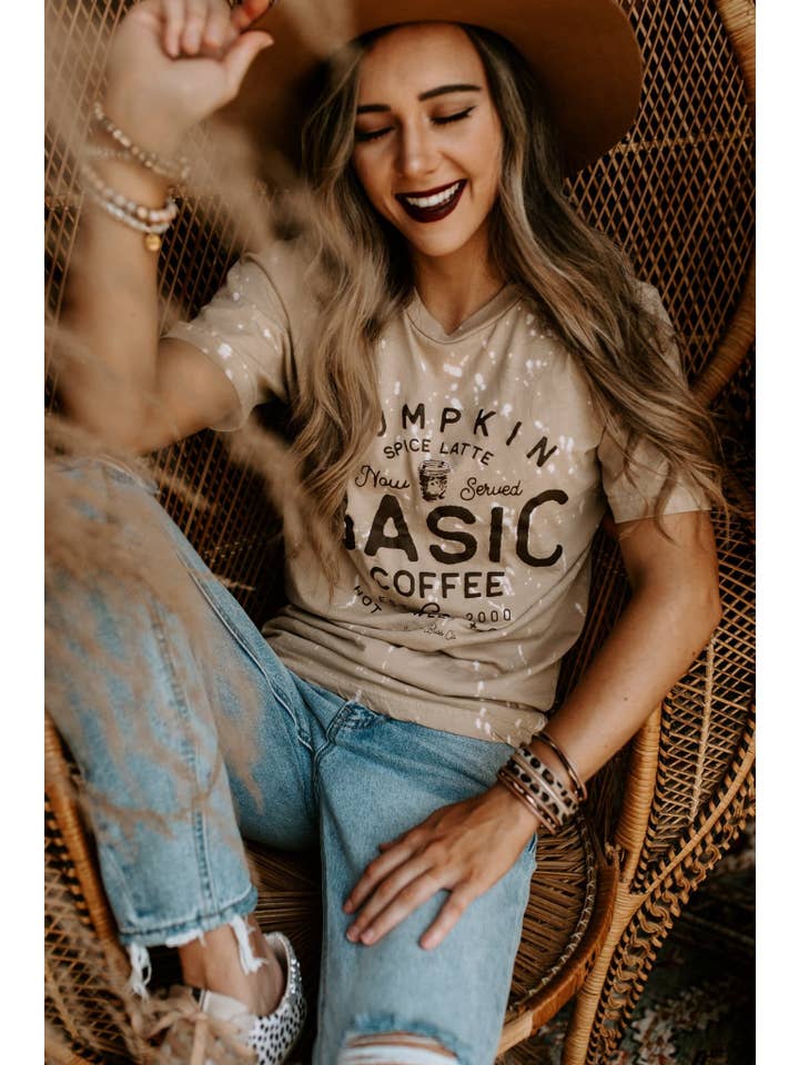 Southern Bliss Co. - Wholesale Screen Printed T-Shirt - Women's - Basic Coffee Co Bleached Tee1