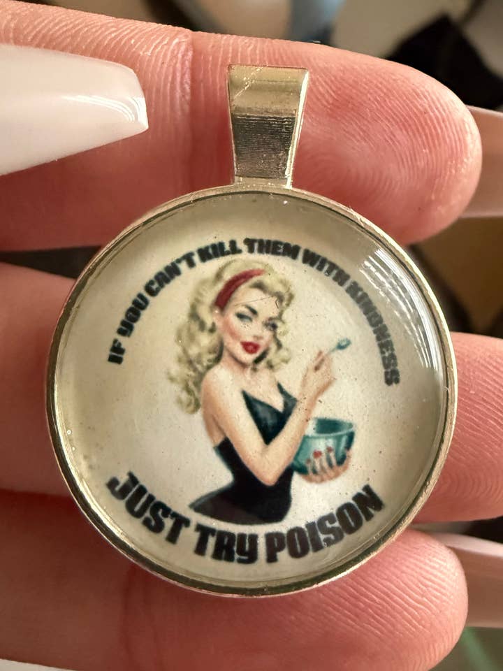 Kill Them With Kindness Sublimated Necklace for wholesale by NyteSky Apparel