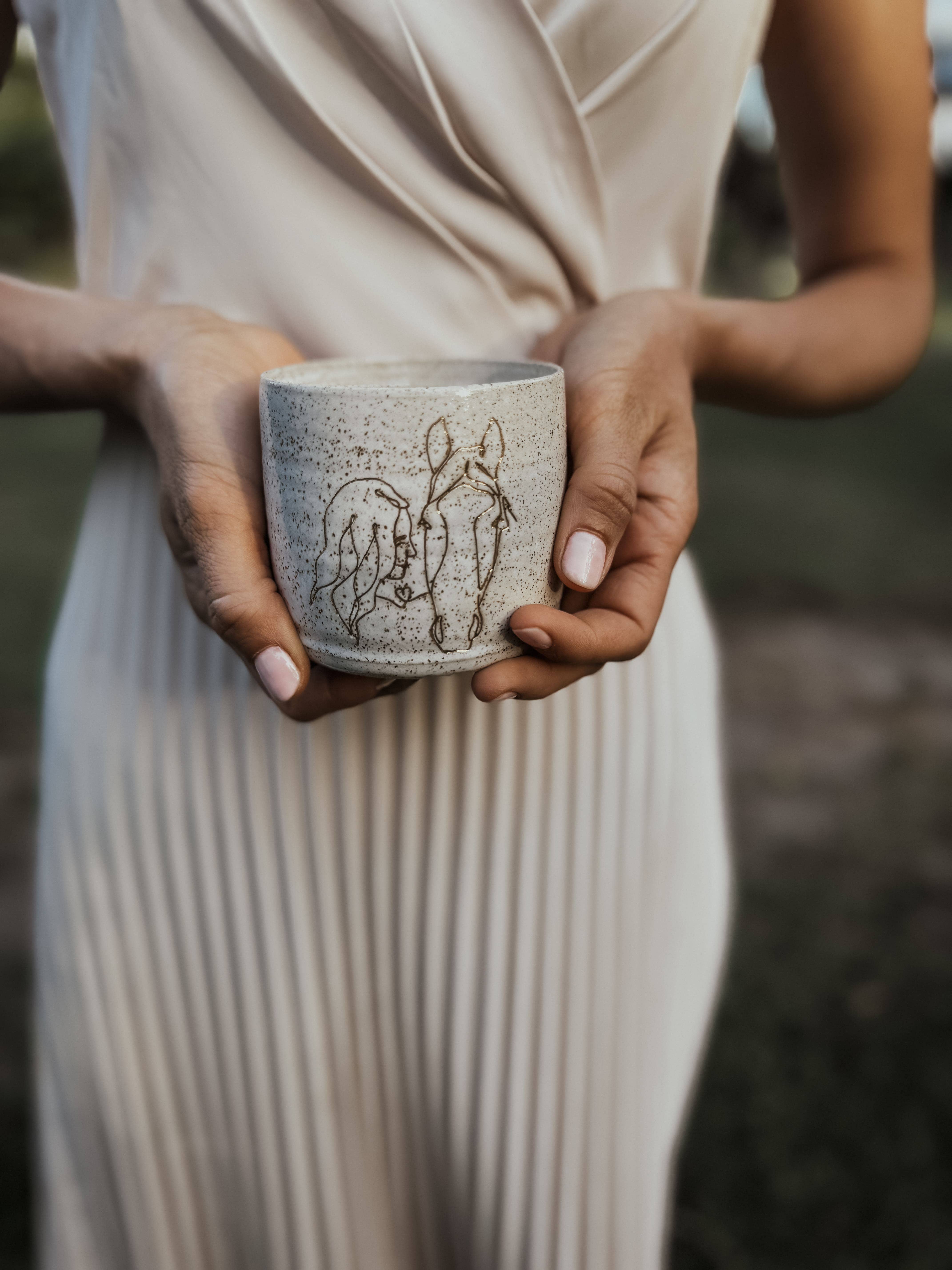 Wolf and Clay Pty Ltd – wholesale Coffee mug – Ceramic Mug - Girl with Horse0