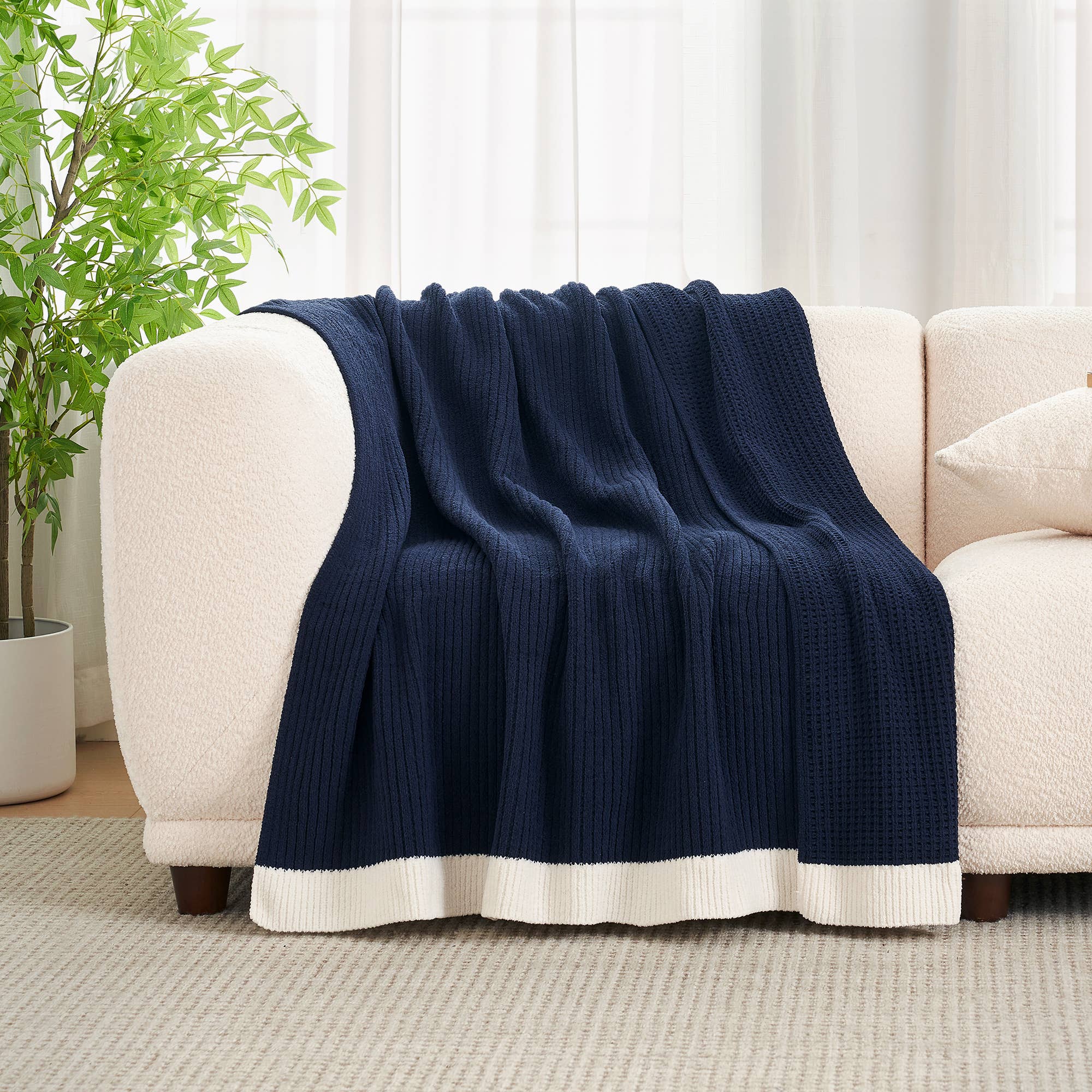 DreamValley - Wholesale Throw Blanket - AH Reversible Chenille Waffle Knit Throw Blanket12