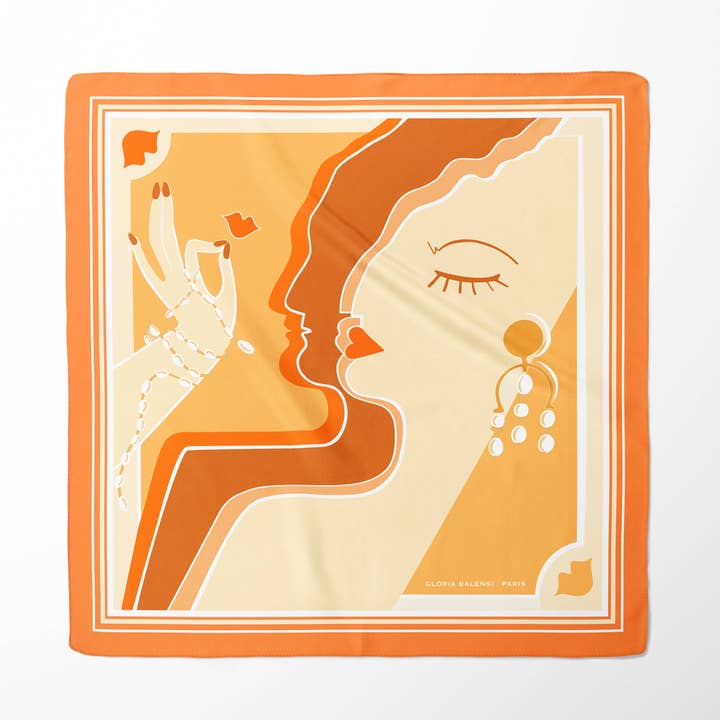 Lenço quadrado de seda - TOI & MOI 67*67 cm - Amarelo por atacado de GLORIA BALENSI