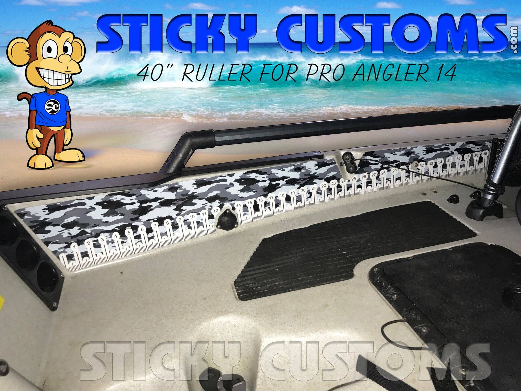 Real Sticky – wholesale Sporting accessories – PA 14 Fish Ruler Snow Camo1