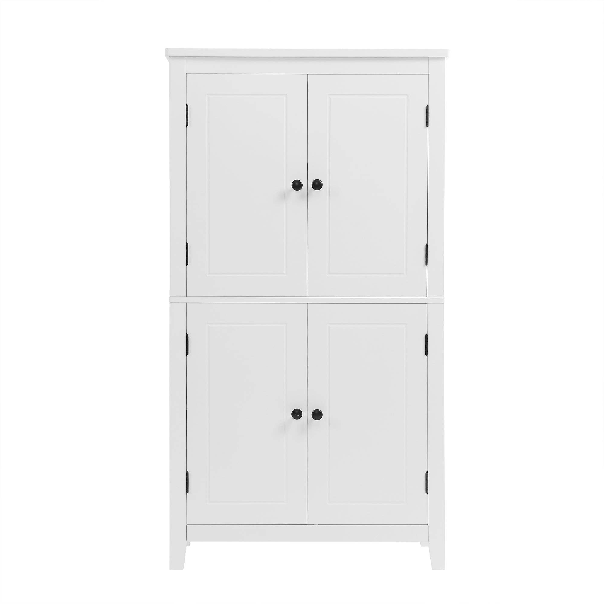 Orange County Decor - Wholesale Cabinet - Elegant Bathroom Floor Storage Cabinet, Bathroom Storage Unit, Freestanding Cabinet With 4 Doors, Adjustable Shelves, Adaptable Shelves, White White Mdf18