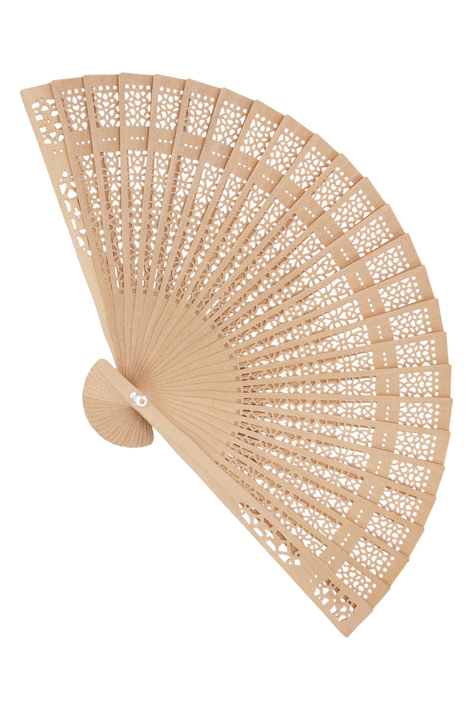 WIE GEZEIGT Hohle, lasergravierte Holz-Handfächer zum Falten – ohne Box für den Großhandel auf Faire1