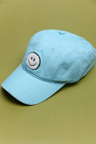 JOSSLYN by wall to wall - Wholesale Baseball Cap - Women's - WASHED SHERPA HAPPY FACE BASEBALL CAP 40HW7035