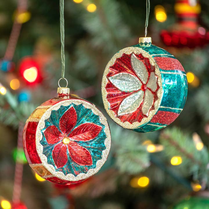 Park Hill Collection - Wholesale Ornament Set - Park Hill Collection Vintage Pattern Reflector Ball Ornament