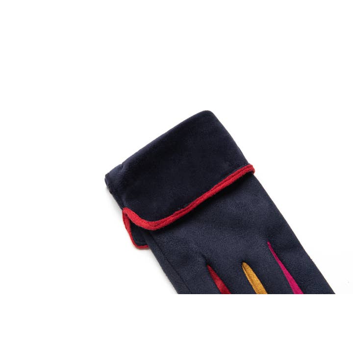 Aavion - Wholesale Gloves - Women's - Women's Faux Suede Touchscreen Gloves with Multicolor Trim4