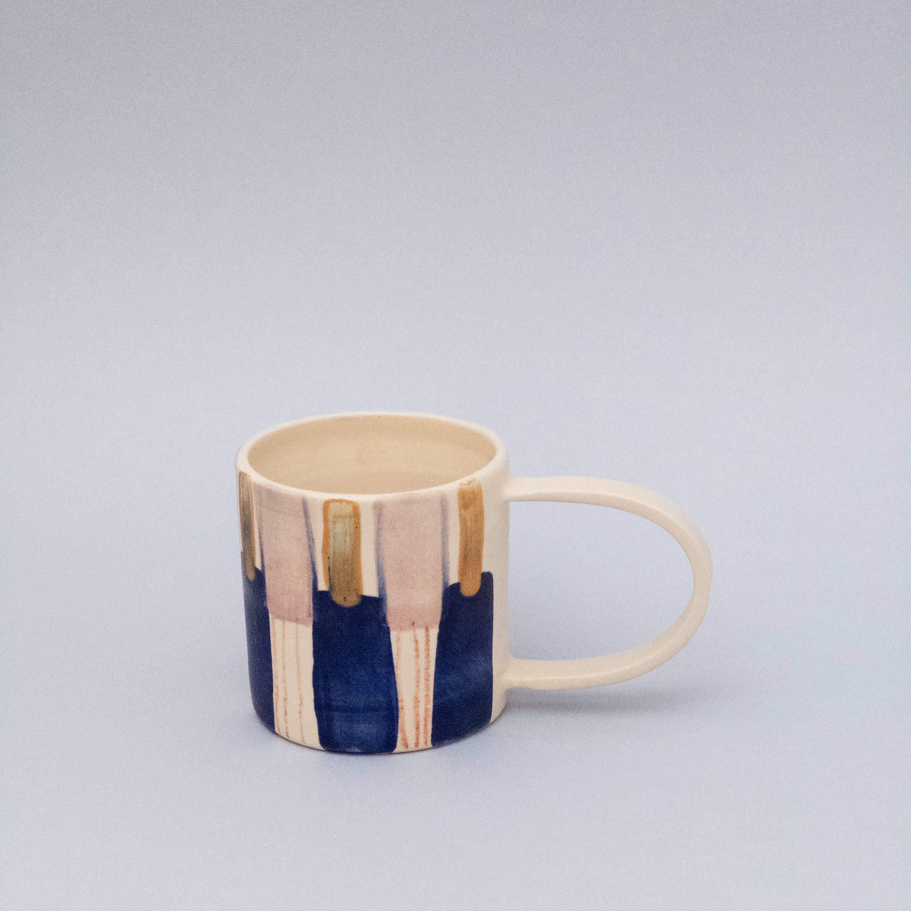 Odeon Studio – wholesale Coffee mug – Blue, pink and orange opaque velvet mug