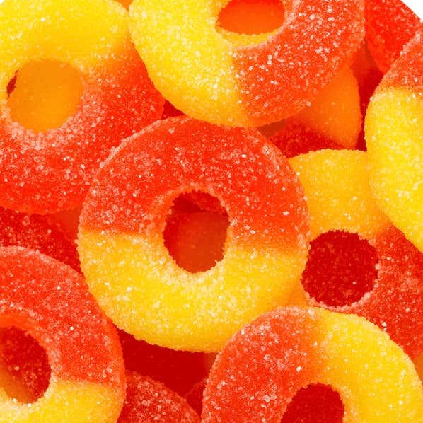 O'Shea's Candies Sweet Shop - Wholesale Gummy - BULK Gummy Albanese Original “Peach Rings 🍑” 4.5LB Bulk Bag3