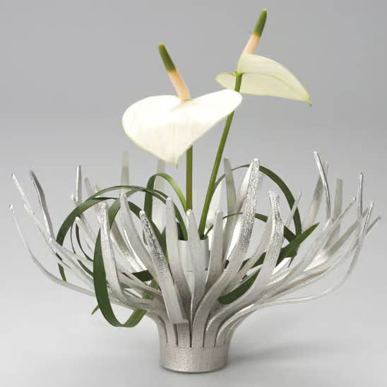 Large Bendable Tin Flower Arrangement Vase Flexible and Elegant Home Decorative Sculpture Unique Home Decor Living Space Interior Decor for wholesale by House of Shokunin