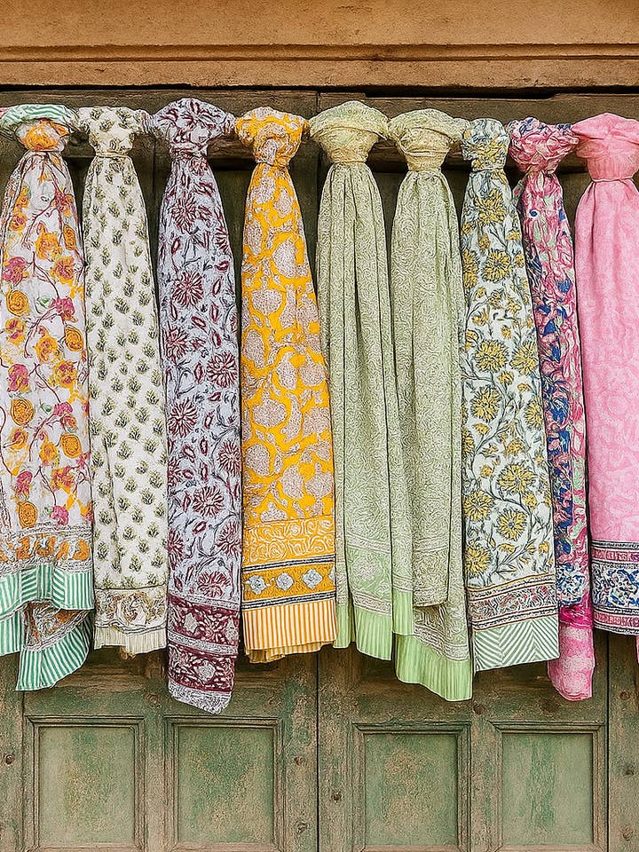 Block Print Cotton Pareo Sarong Beach Wrap Bikini Scarf Gift for wholesale by Meghcraft