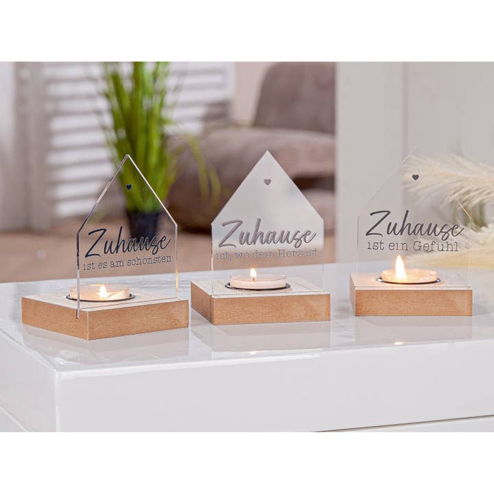 lucid House home tea light holder, 3-way assorted, h.11.5 cm for wholesale on Faire1