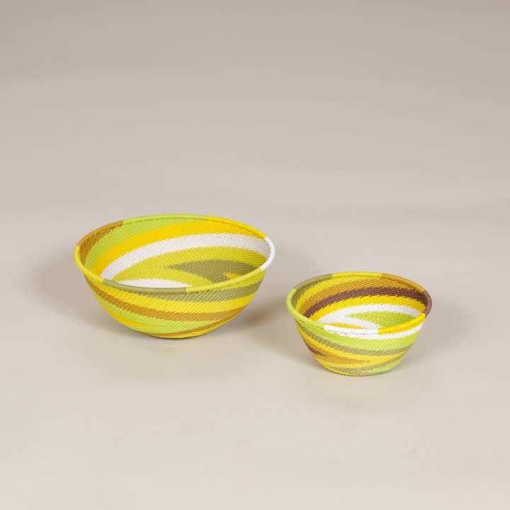 AS'ART a sense of crafts - Wholesale Decorative Plate/Dish/Bowl - Braided telephone wire bowl, Mix&Glow colors35