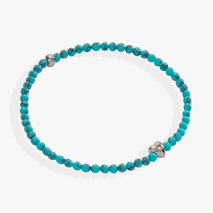 Turquiose Heart Mini Stretch Bracelet for wholesale by Alex and Ani