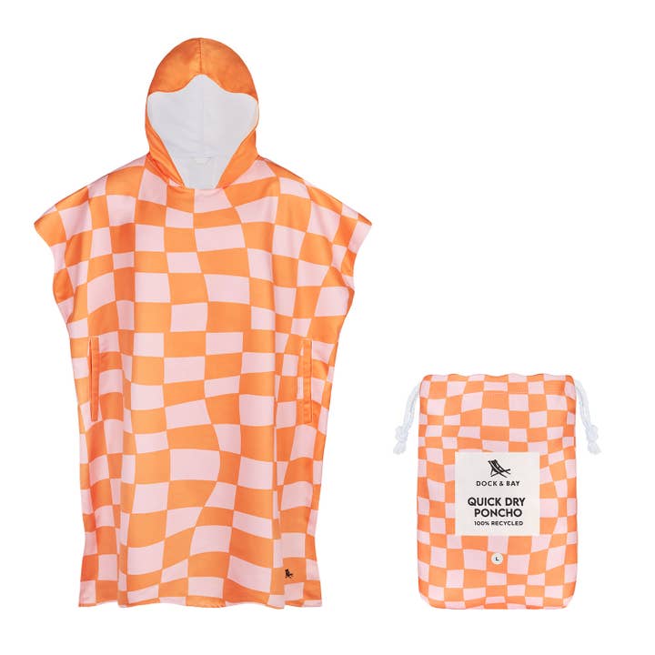 Dock & Bay UK - Wholesale Poncho - Unisex - Dock & Bay Poncho Adults - Groovy Check