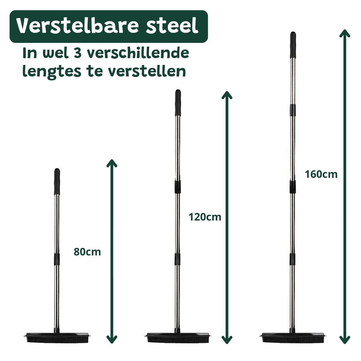 De Blaffende Kat - Wholesale Pet Grooming Aid - Dog - Rubber Broom 2 In 1 - 160 Cm With Brush3