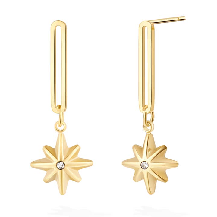 Starlight Drop Earrings - Geelgoud voor wholesale door Glacier Mist