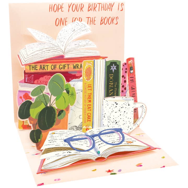 Cartão miniatura 3D pop-up literário para aniversário por atacado de Popshots Studios