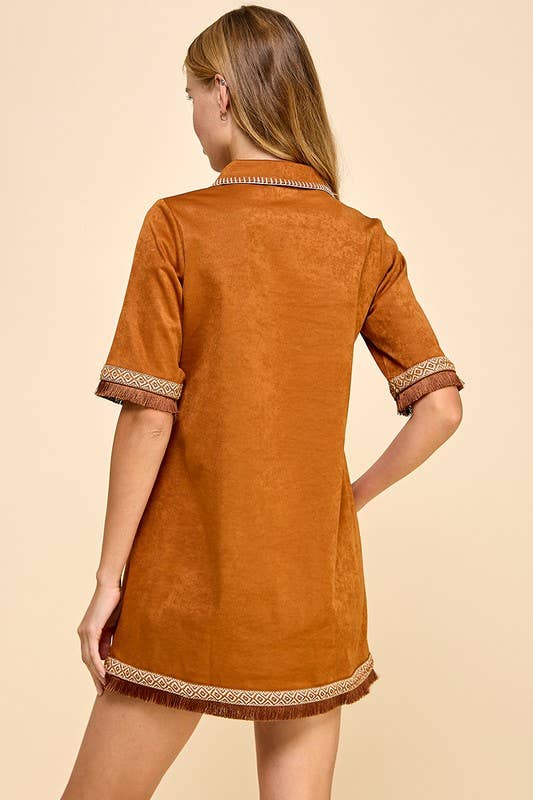 TCEC - Vente Robe – femme - Robe à boutons avec détails à franges CD04764S4